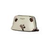 Coach Madi Metal Logo Floral Print Leather Cosmetic Bag Women's Chalk White