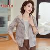 Eleganter Neuer Chinesischer Stil Kapuzen-Frühlings-Windbreaker für Frauen mittleren Alters