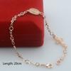 Bracciale a catena maglia V in oro rosa 14K 585 per donna e uomo 20 cm Gioiello Elegante