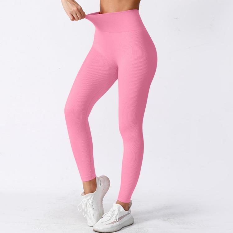 High Waist Seamless Yoga Pants Women High Elastic Threaded Tights Hip Lifting Quick Dry Breathable Fitness Cycling Perspiration Pants