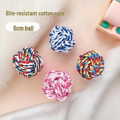 Pet Toy Cotton Rope Ball: Durable Chew, Boredom Relief, Teeth Cleaning Knot for Dogs