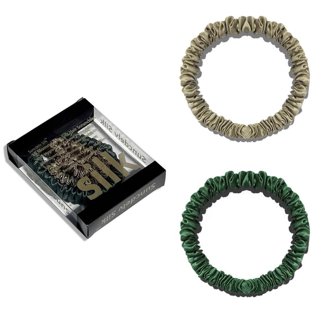 1 Box Haargummis aus 100 % reiner Maulbeerseide, Haargummis aus Seide, Haarbänder, schmale Haargummis, Pferdeschwanzhalter, Haarpflege-Zubehör