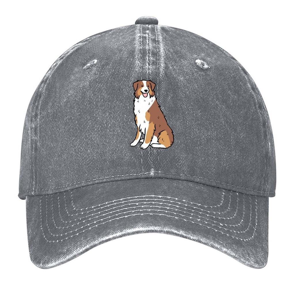 2026 Australian Shepherd Face Cute Illustration - Red Tri Australian Shepherd Baseball Cap Fishing Caps Man Sun Hats For Women M