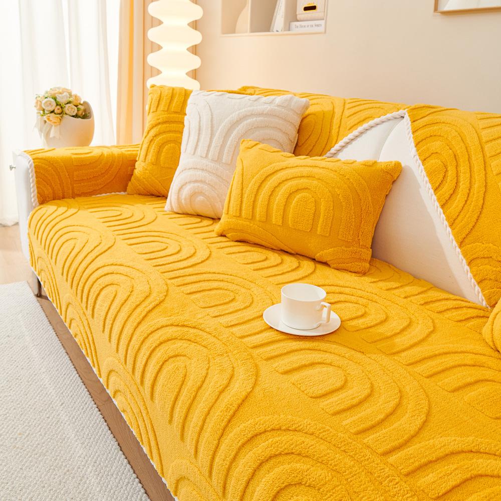 Shu Cotton Velvet Sofa Cushion Winter Thickened Non-Slip Plush Cushion Sofa Cover Autumn and Winter Cover Cloth Seat Cushion