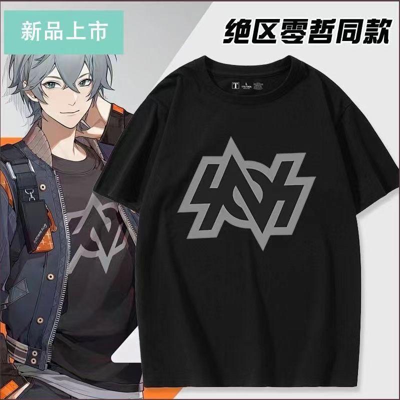 Anime Zenless Zone Zero Zufälliges Cosplay Bedrucktes Kurzarm-T-Shirt Lässiges Tee Mode Vintage Hemden Vielseitig im Sommer