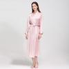 Mulberry Silk Long Wedding Bride Bridesmaid Robe Ladies Morning Dress Women Night Peniva Pure Silk Sexy Kimono Robe