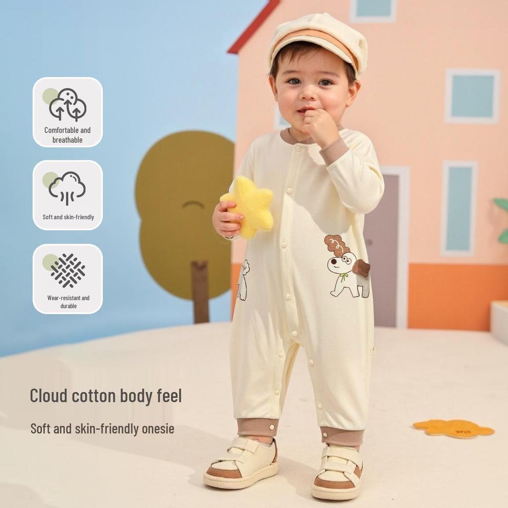 Tongtai Newborn Pure Cotton Baby Bodysuit - Spring/Autumn Jumpsuit Romper