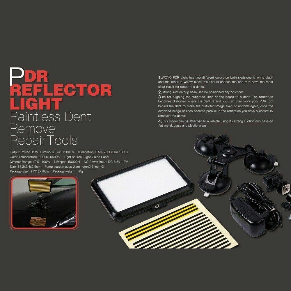 LED Scratch Reflector Line Board Light Tool Paintless Dent Repair Kits 110V 12W