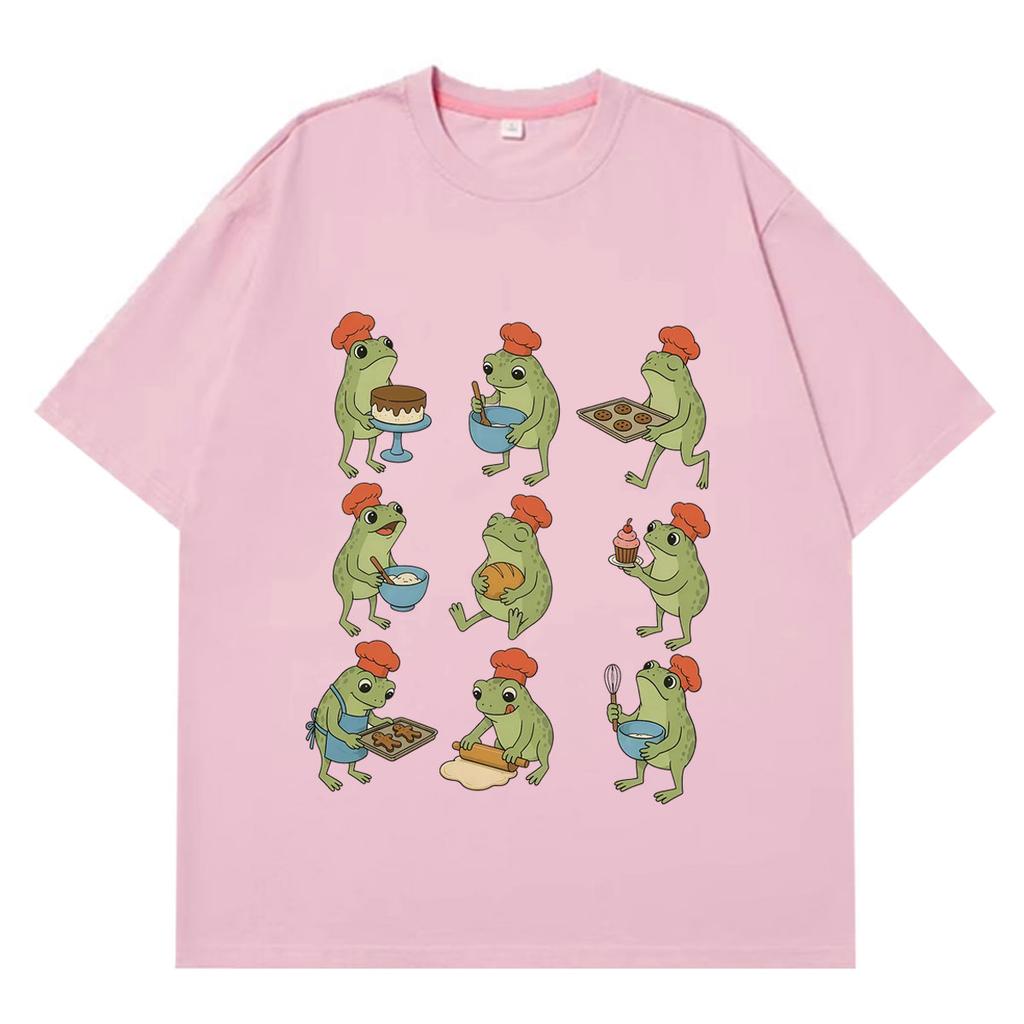 Funny Frog Baking Meme T Shirt Unisex Unisex Hiphop Tshirt Summer Shortsleeved Fashion Loose Casual Cotton Tshirts