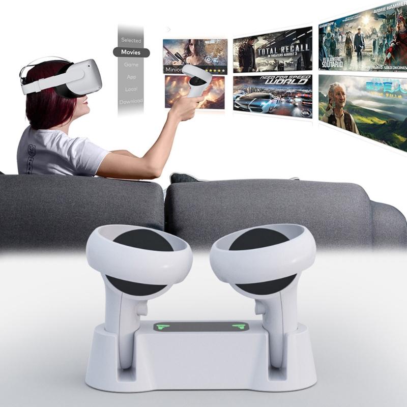 VR Gaming Fast Charging Base for Oculus Quest 2 Magnetic Charging Dock Station Glasses Magnetic Handle Free Accessories