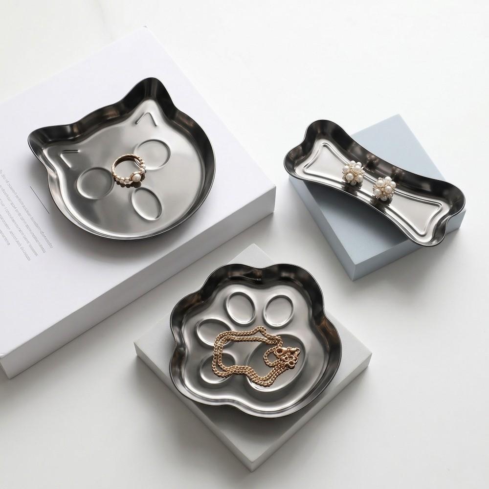 3pcs Earphone Key Organizer Kitten Jewelry Tray Jewelry Storage Plate  for Rings and Earrings