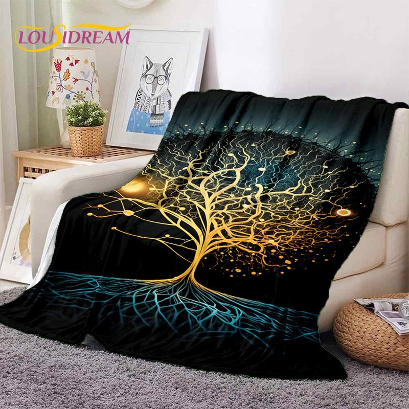 Tree of Life Nature Viking Yggdrasil Norse Soft Flannel Blankets,Throw Blanket Comfortable Blanket for Picnic Beds Home Bedroom