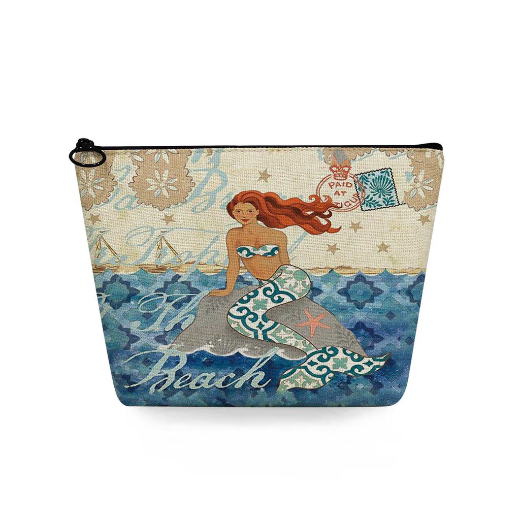 Women Mermaid Print Cosmetic Bag Toiletries Organize Travel Storage Case  6745
