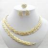 European Ladies' Evening Gown Jewelry Set: Necklace, Earrings, Bracelet, Ring (4 Pieces)