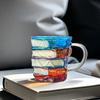 350ML Novelty Painted Book Mug Glass Cup Creative 3D Colored Glass Book Coffee Mug for Book Lover Literature Lovers Gifts