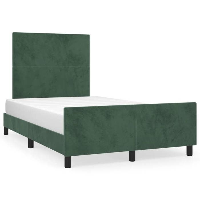 VidaXL Bed Frame with Headboard Dark Green 120x200 Cm Velvet3125626