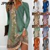 JPNTKY Moda Autunno Inverno Manica Lunga Scollo a V Abiti Casual