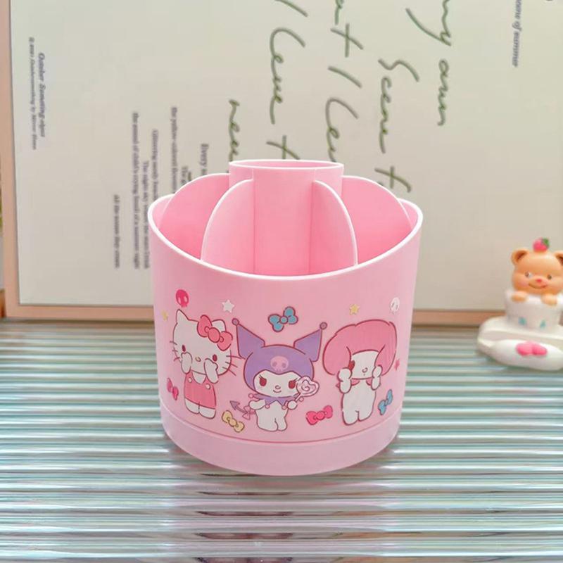 Sanrio Macaron Rotating Pen Holder Office Desktop Storage Box Kulomi Student Dormitory Desk Storage Pen Holder