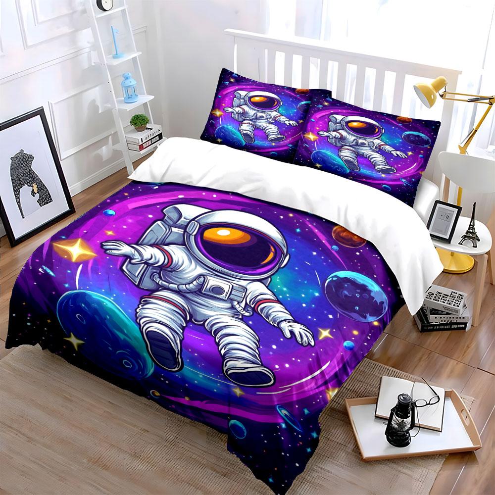 Astronaut Surrounded by Planets. Bedding Sets Duvet Cover Sets Duvet Covers Pillowcases(1*Duvet Cover 2*Pillowcases Without Duvet Insert)