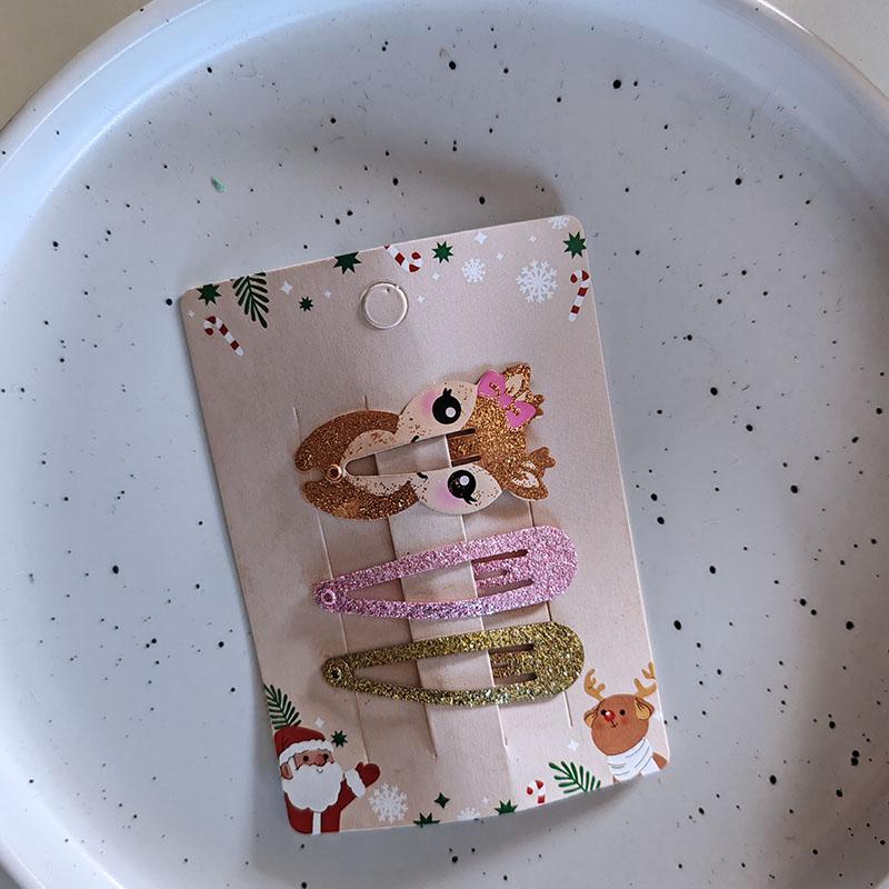 

3 шт. Милые рождественские заколки для волос с блестками в виде Санта-Клауса для девочек, женщин, детей, праздничные, для вечеринок, подарок, аксессуары для волос