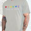 Proud and Trustworthy Rainbow Print Cotton Trendy Men T-shirt Summer Daily Outdoor Sports Party Casual Street Short-sleeve