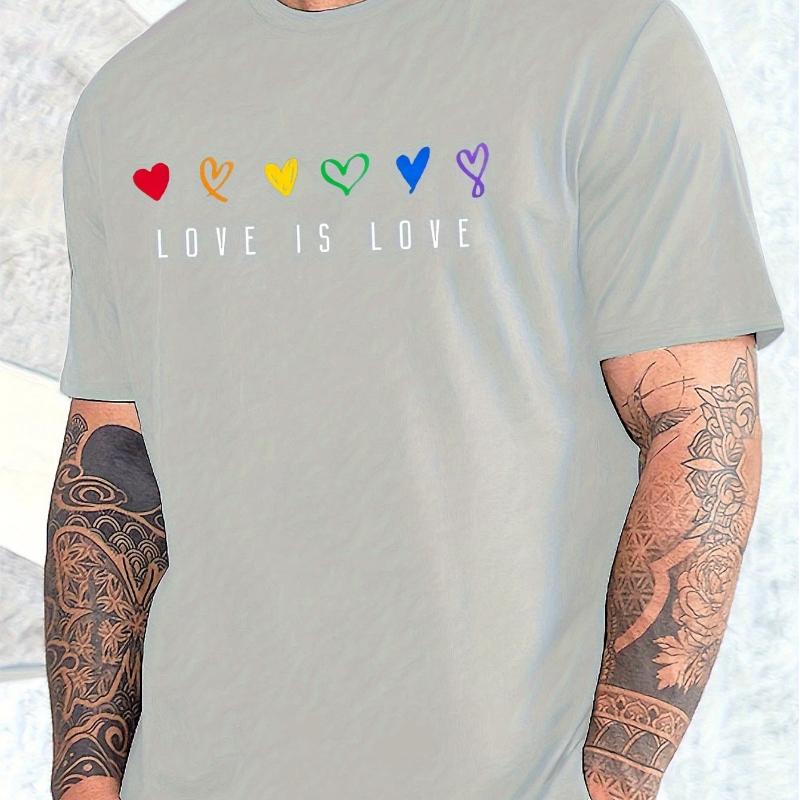 Proud and Trustworthy Rainbow Print Cotton Trendy Men T-shirt Summer Daily Outdoor Sports Party Casual Street Short-sleeve