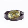 Men's Whole Cowhide Casual Belt White K Gold Buckle Smooth Buckle Board Buckle Belt
