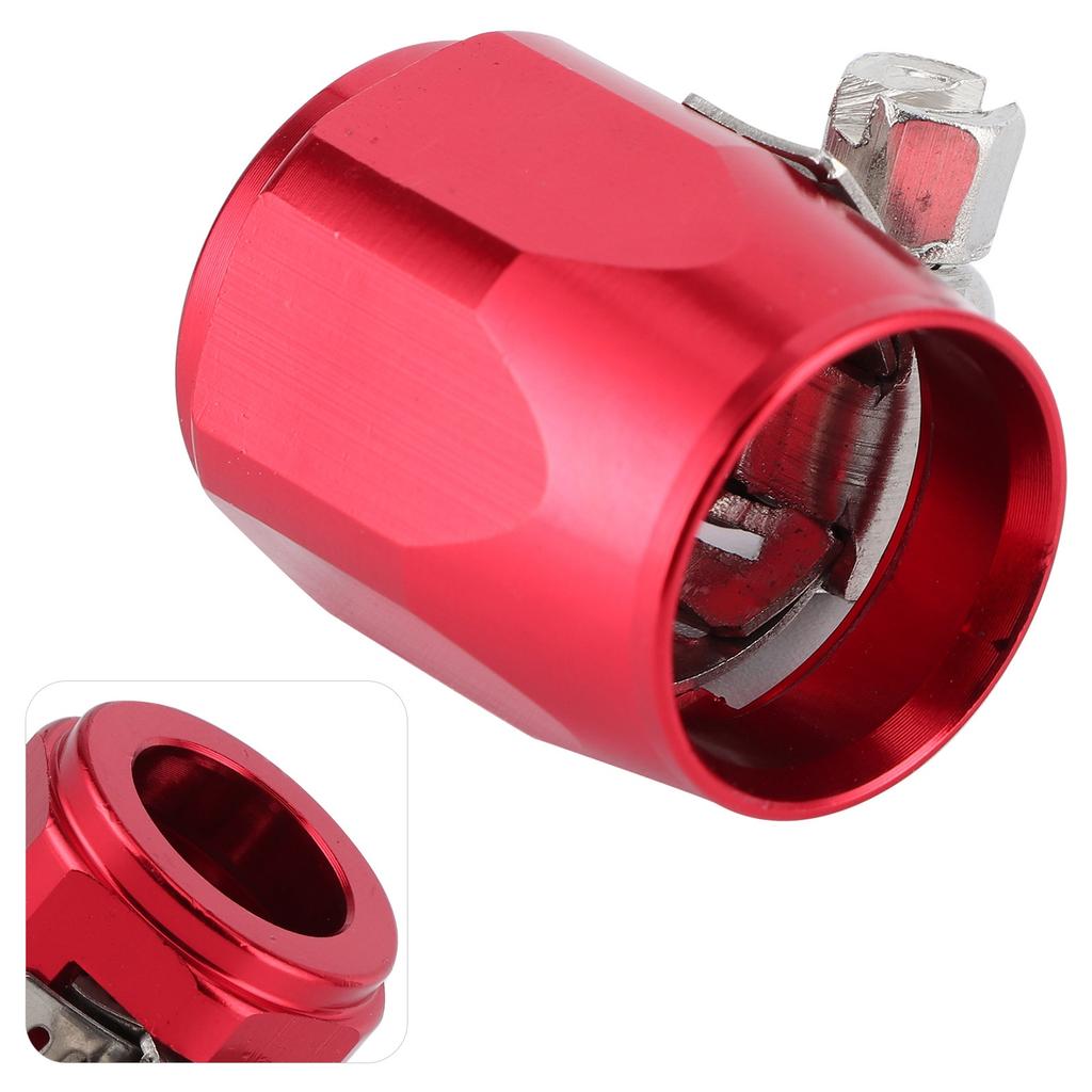 AN6 Aluminum Alloy Hose Finisher Clamp Connector for Fuel Oil Diesel Gas Air and Water Hose PipeRed