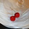 Silver Needle Ankara Red Geometric Stud Earrings Female Korean Ins Fashion Design Earrings High-end Exquisite Earrings