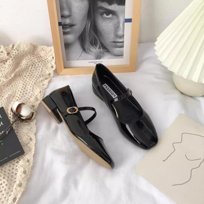 Женские туфли-лодочки Новые роскошные туфли Мэри Джейн для женщин Квадратный каблук — фото 6