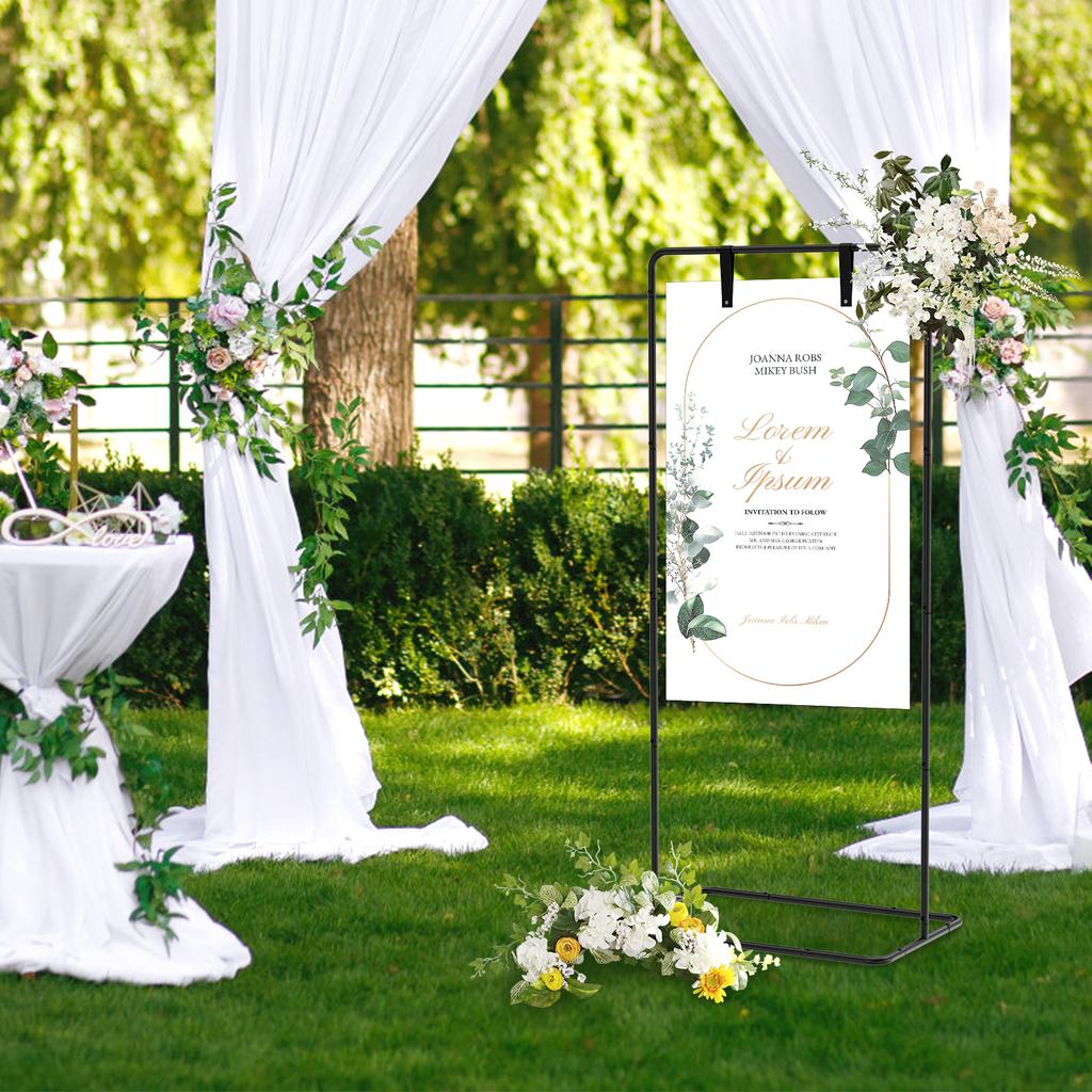 Hochzeitsbogen Willkommensschild Ständer Willkommen zu unserer Hochzeit Schildhalter Metall Bodenstehender Tafelständer, Staffelei für Posterpräsentation