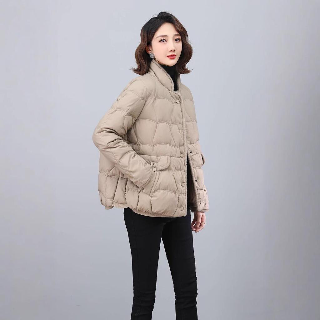 Women's Short Lightweight Down Jacket - 2024 Winter Collection, Loose Fit, Warm White Duck Down Outerwear