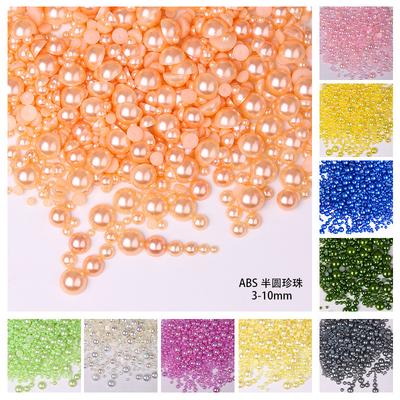 3-10Mm Halbrunde Perle Gemischt 5400 Stück Beutel Abs Highlight Flache Perle Diy Bekleidungszubehör
