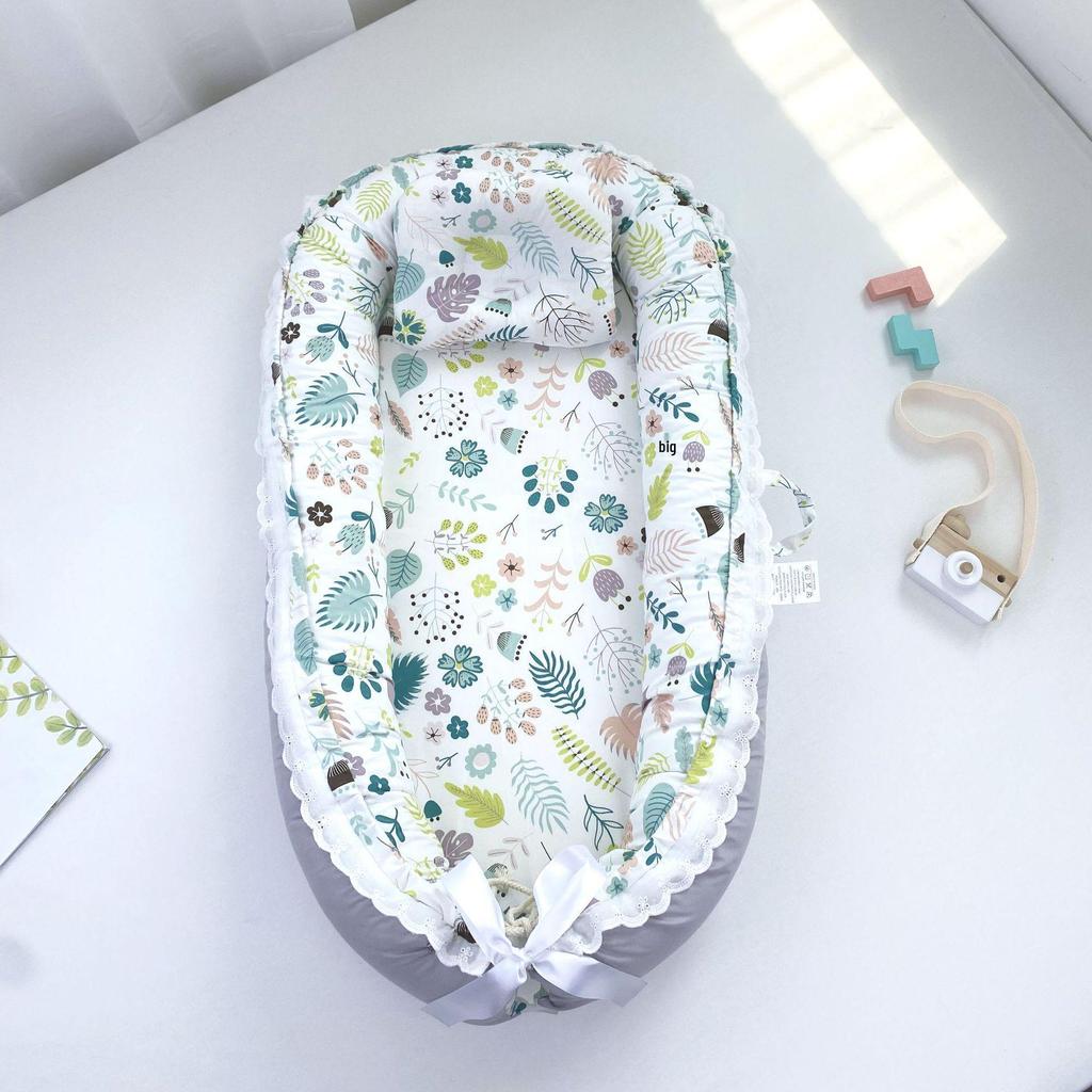 Pure Cotton Lace Removable & Washable Baby Nest Bed - Newborn Sleeping Bed
