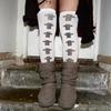 Weiße gotische Retro-Buchstaben-Druck lange Socken Harajuku schmal geschnittene Kniestrümpfe Y2K-Stil Cosplay süße Mode Socken Kawaii 2000er Emo