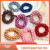 Colorful Pearl Hair Ties - High Elasticity, Versatile Rubber Bands for Fashionable Ponytails and Hair Accessories