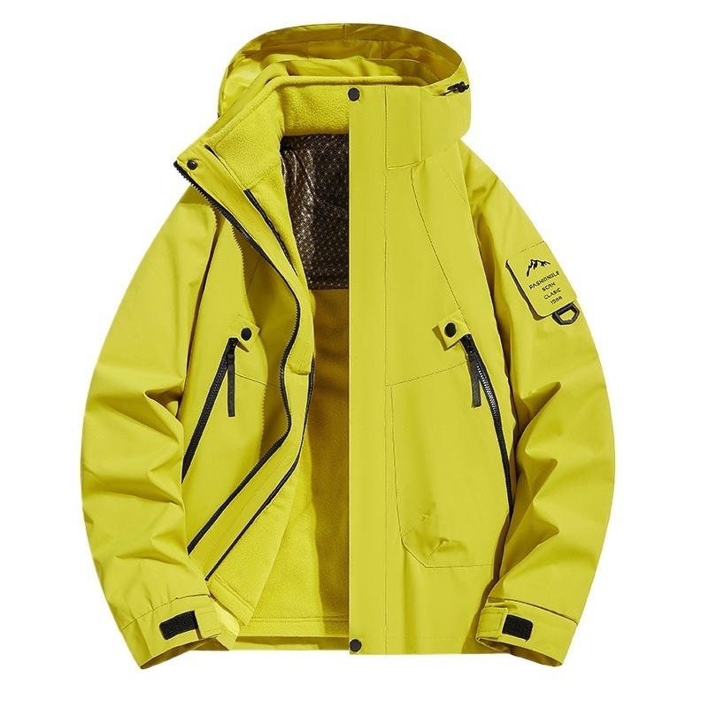 3-In-1 Men's Hooded Tooling Jacket Jacket Men's and Women's Windproof Outdoor Removable Mountaineering Jacket