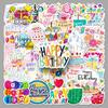 50pcs Waterproof Laser Happy Birthday Stickers for Cups & Notebooks