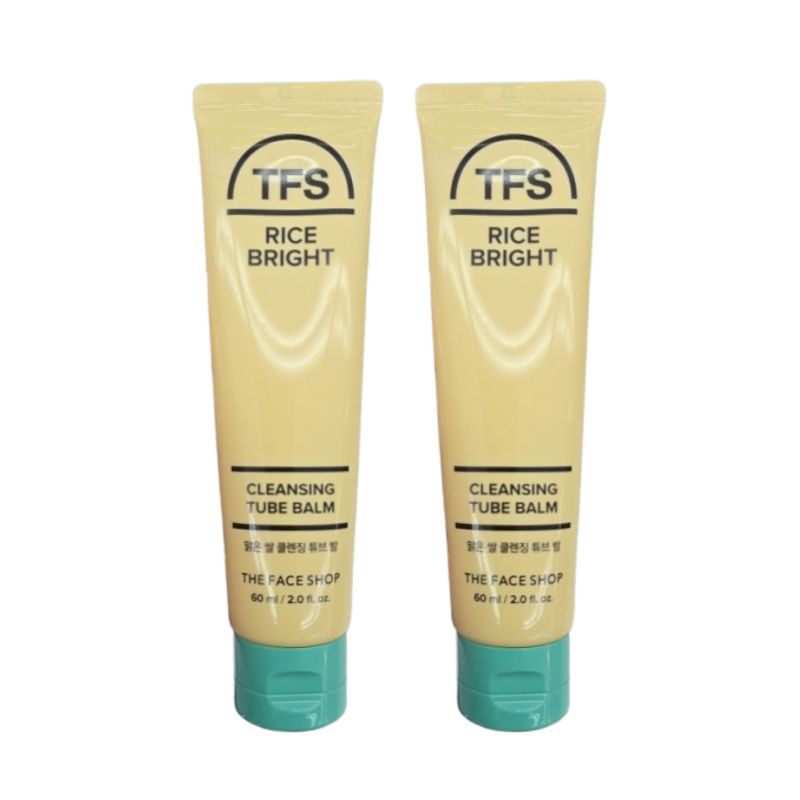 The Face Shop Rice Bright Cleansing Tube Balm 60ml – Fermented Rice Extract, Melting Balm Texture, Deep Pore Cleanse, Gentle Daily Facial Cleanser