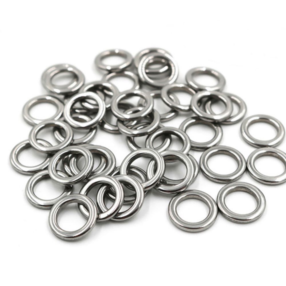 Fishing Tackle 304 Stainless Steel Lead Jigging Snap Split Rings Tackle Connector Fishing Rings