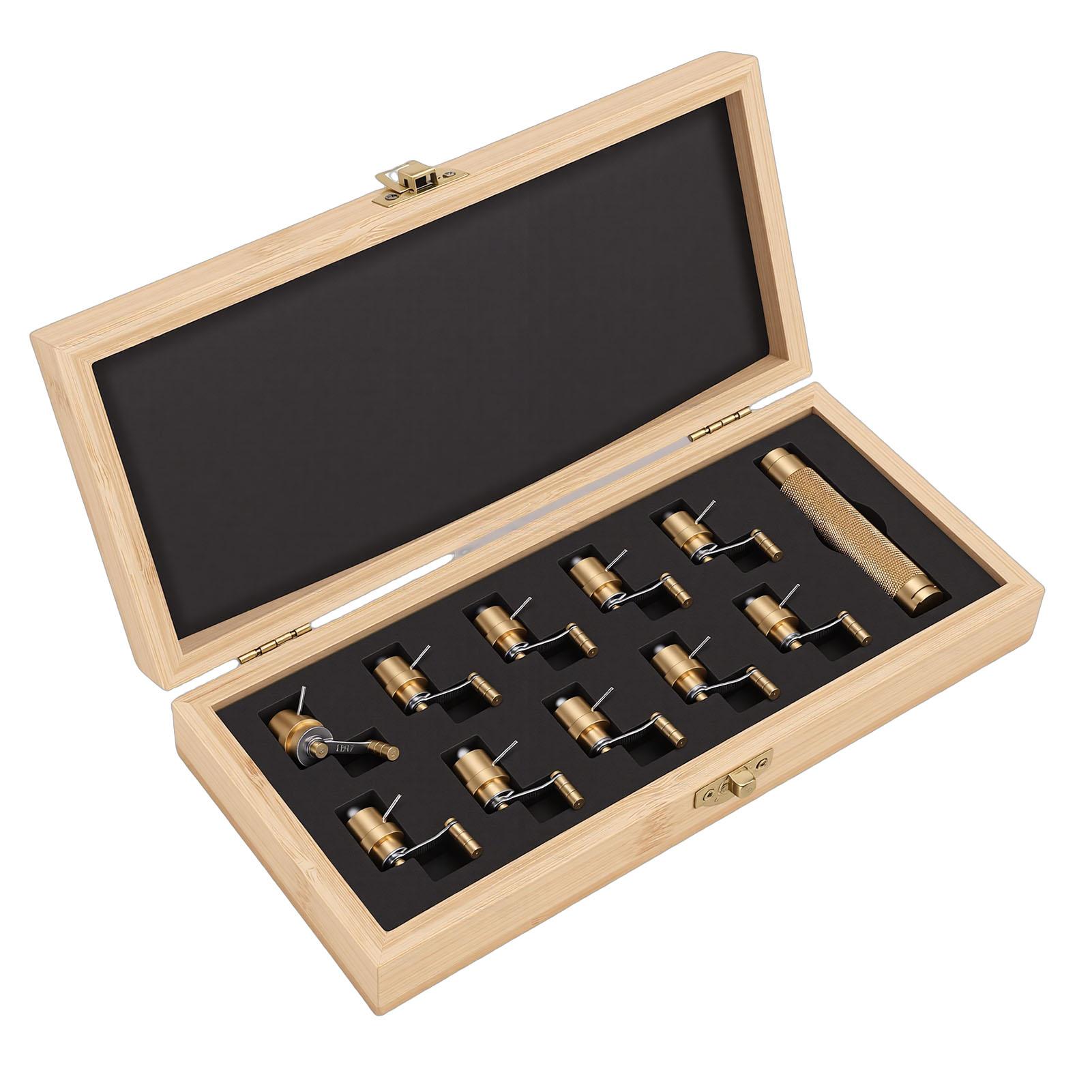 Brass Winder Set Watch Mainspring Winder Wristwatch Repairing Kit with Carry Case for Watchmakers