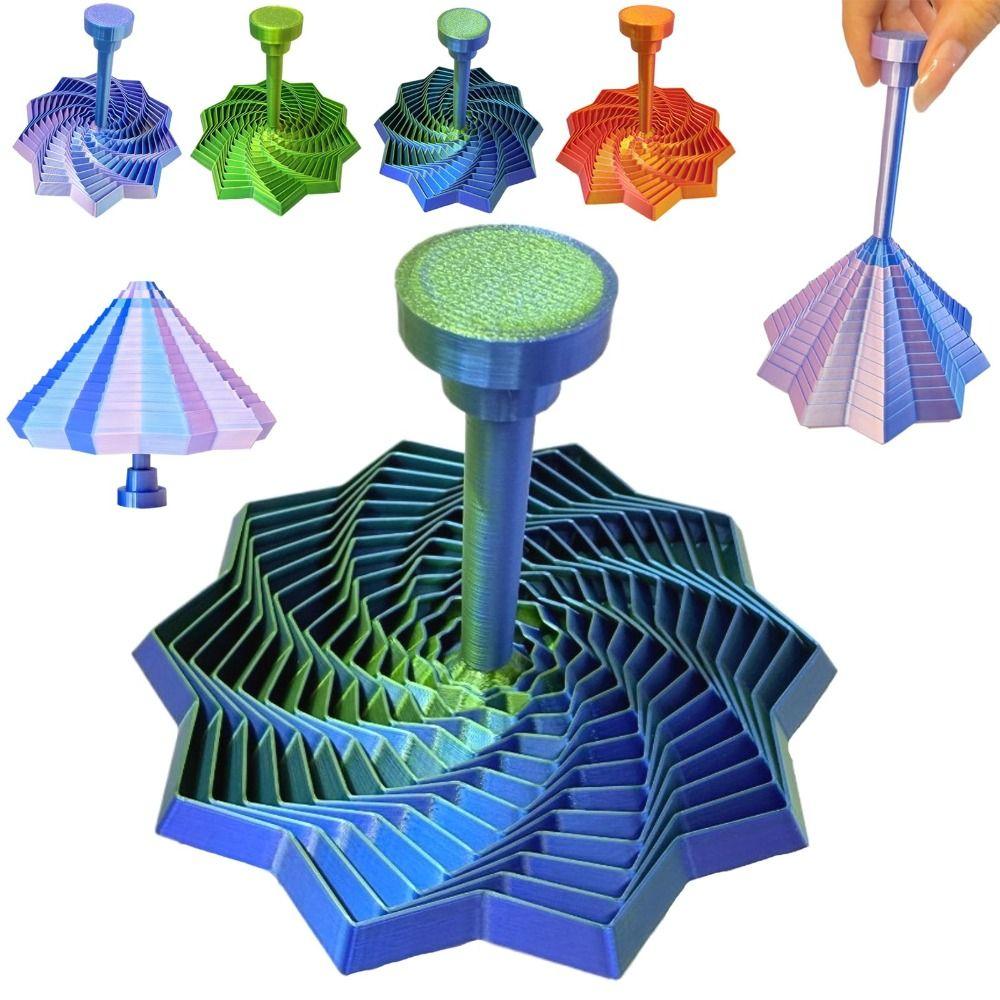 Expanded Visual Illusion Hexagon 3D Printing Whirling Spiral Ornaments Party Games