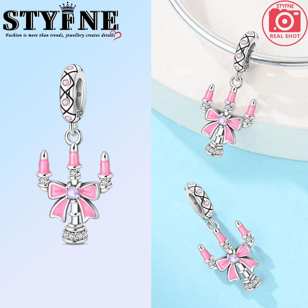 Copper Pink Series Candlelight Slightly Goblet Bowcup Charms Beads Pendant For Original Bracelet Woman Girl Jewelry