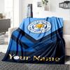 Name Custom Leicester City FC Print Flannel Blanket High Quality Warm Comfortable Cover for All Seasons Perfect for Gifts Home Decor