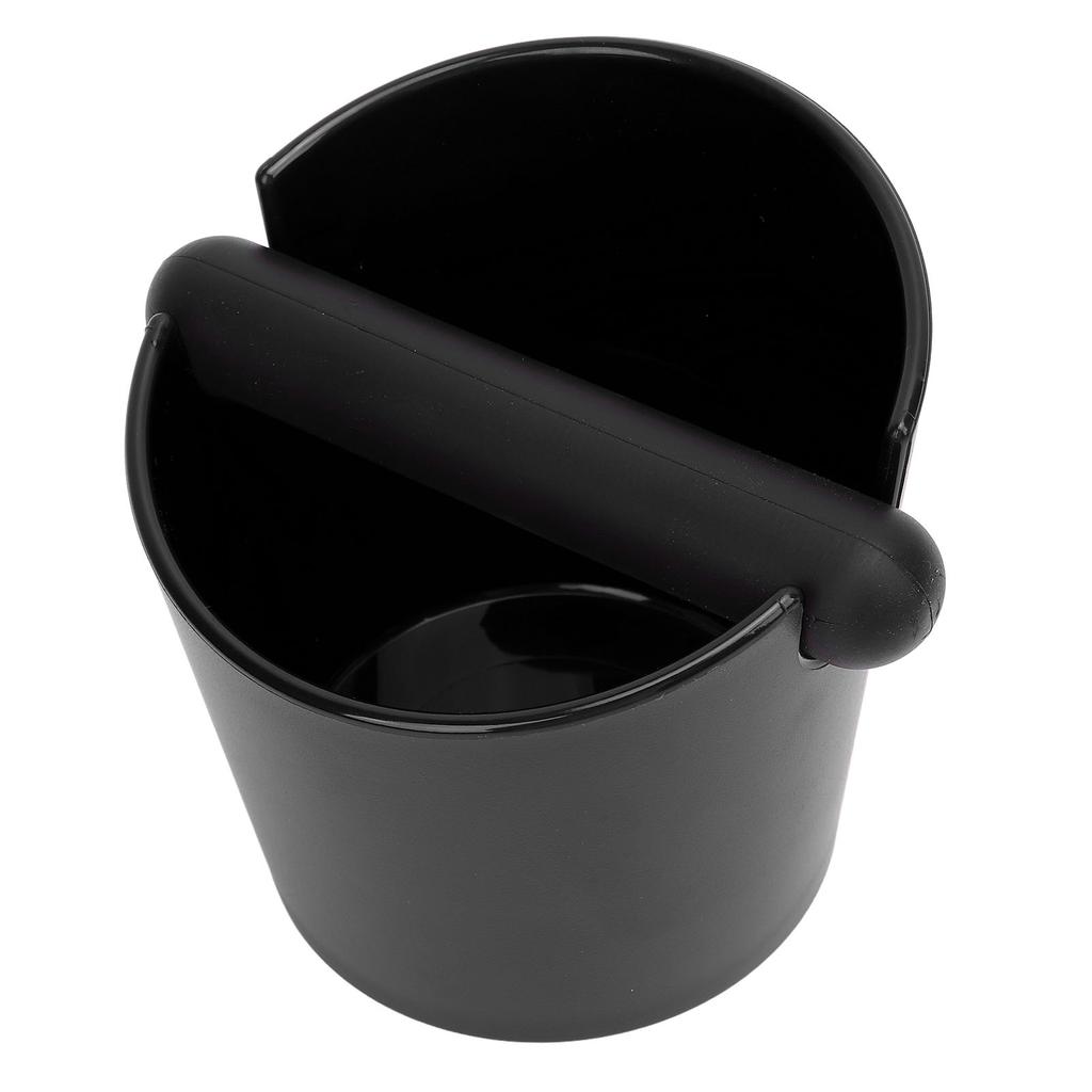 Coffee Knock Box Splashing Proof Plastic Anti Slip Bottom Sock Absorption Coffee Grounds Knock Box with Knock Bar Black