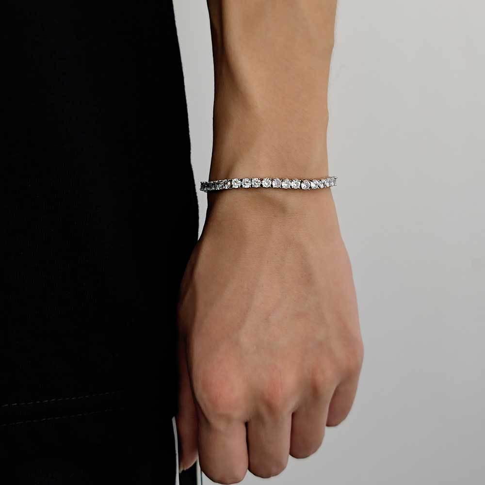 Trendy 18K zlatem pozlacený tenisový náramek se zirkony pro muže – Hip-hopový styl