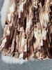European & American Wave Pattern High-Waisted A-Line Pleated Midi Skirt