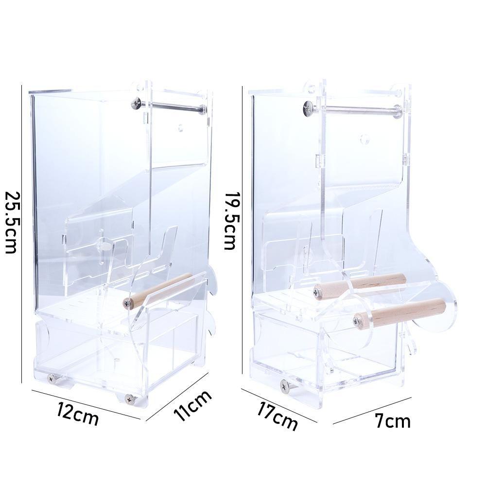 Cockatiel Acrylic Easy To Install Parakeet Bird Feeders Parrot Feeding Bowl Cage Accessories Dispenser