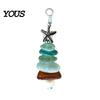 Beach Lover Gift for Family Sea Glass Tree Ornament, Handmade Starfish Hanging Modern Coastal Home Decor Decoration, Style Pendant Christmas Tree, Bag