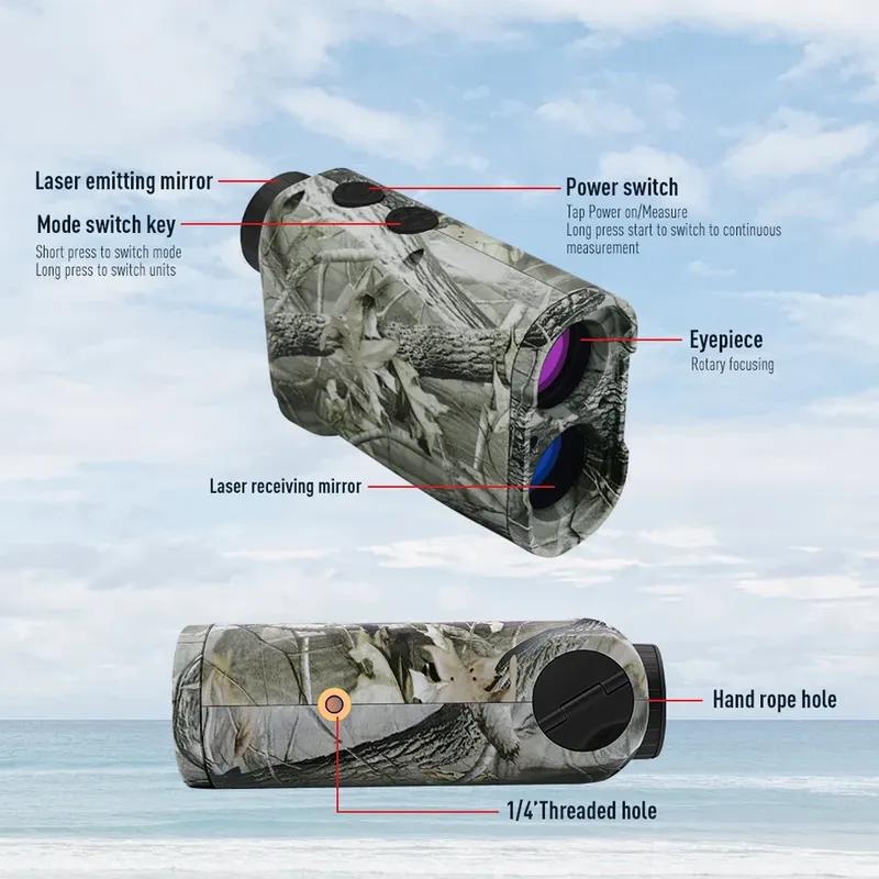 HD Laser Rangefinder Distance Meter 600/800/1000M Monocular Telescope Speed Meter Flag-Lock for Golf Hunting Range Finder